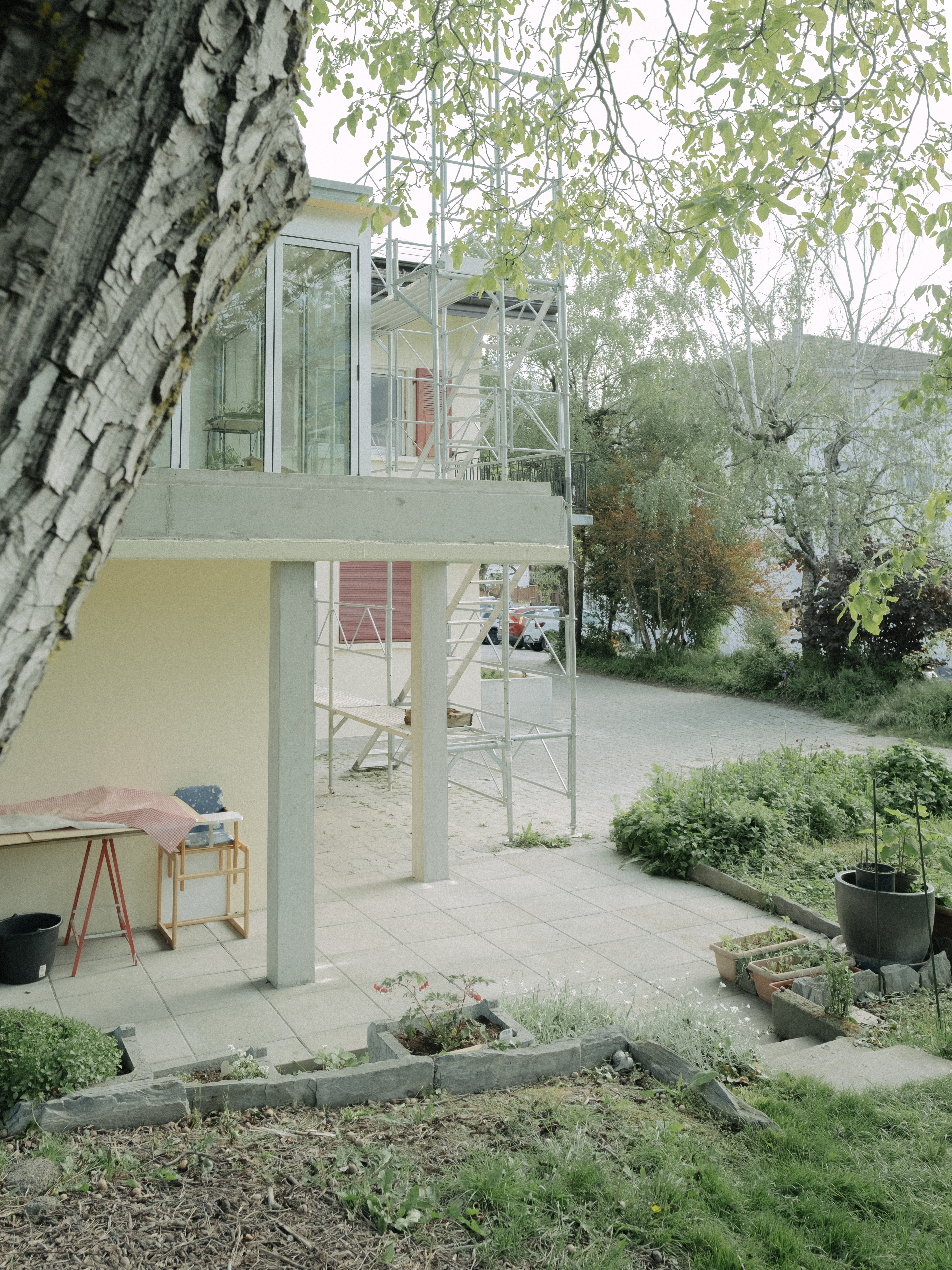 Solaris — chantier, colonnes béton